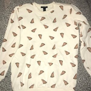Pizza print crew neck